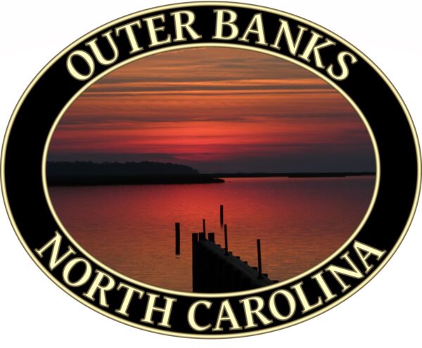 Outer Banks T-Shirt - Albemarle Sound Sunset Graphic on Comfort Colors Heavyweight (Back print, black graphic) - Image 2