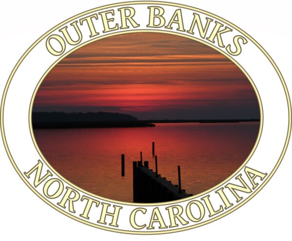 Outer Banks T-Shirt - Albemarle Sound Sunset Graphic on Comfort Colors Heavyweight (Front print, transparent graphic) - Image 2