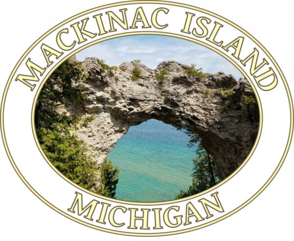 Mackinac Island T-Shirt - Arch Rock Graphic on Comfort Colors Heavyweight (Front print, transparent graphic) - Image 2