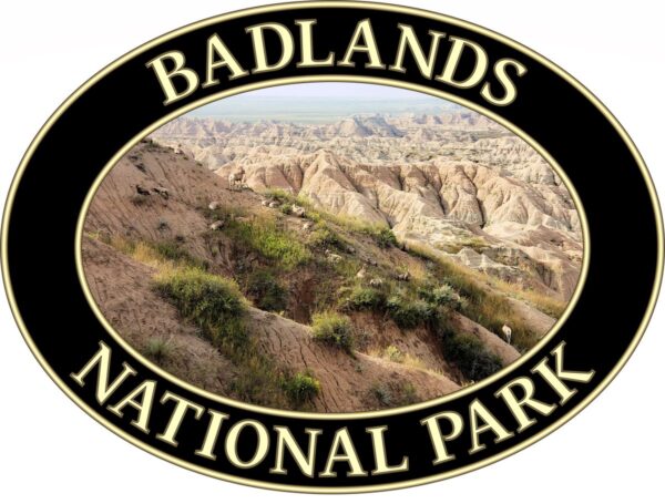 Big Horn Sheep at Badlands National Park T-Shirt - Scenic Graphic on Comfort Colors Heavyweight (Front print, black graphic) - Image 2