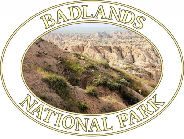 Big Horn Sheep at Badlands National Park T-Shirt - Scenic Graphic on Comfort Colors Heavyweight (Front print, transparent graphic) - Image 2