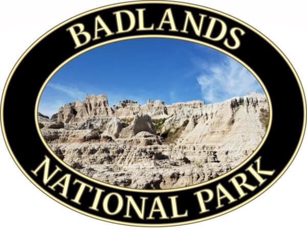 Badlands National Park T-Shirt - Scenic Graphic on Comfort Colors Heavyweight (Front print, black graphic) - Image 2