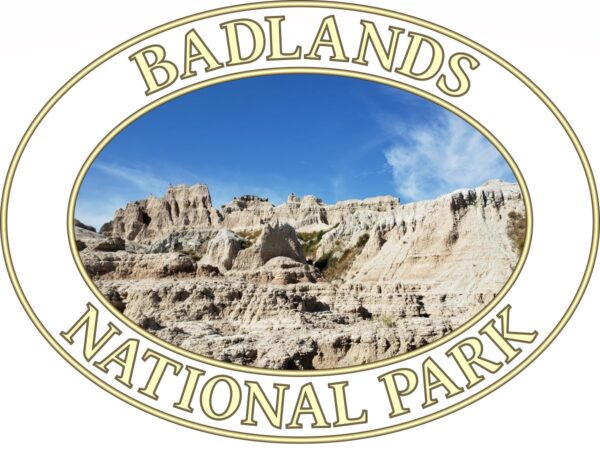 Badlands National Park T-Shirt - Scenic Graphic on Comfort Colors Heavyweight (Back print, transparent graphic) - Image 2