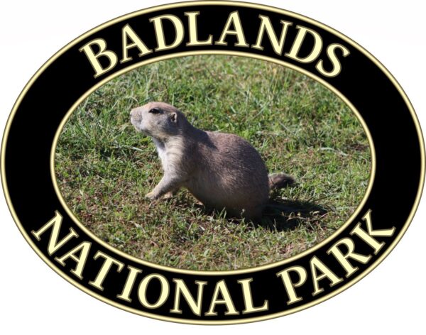 Prairie Dog at Badlands National Park T-Shirt - Wildlife Graphic on Comfort Colors Heavyweight (Back print, black graphic) - Image 2