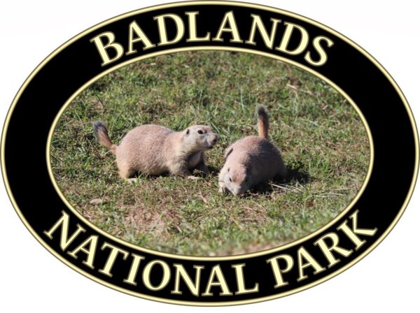 Prairie Dog Couple at Badlands National Park T-Shirt - Wildlife Graphic on Comfort Colors Heavyweight (Front print, black graphic) - Image 2