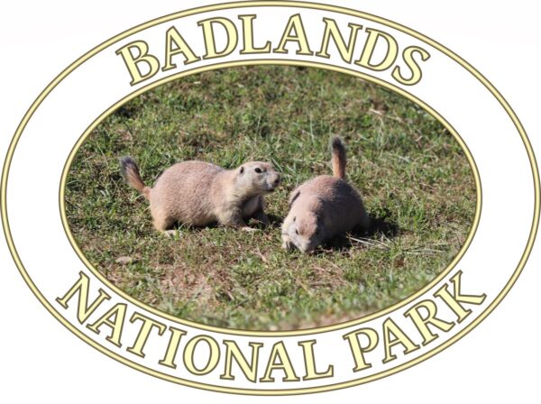 Prairie Dog Couple at Badlands National Park T-Shirt - Wildlife Graphic on Comfort Colors Heavyweight (Back print, transparent graphic) - Image 2