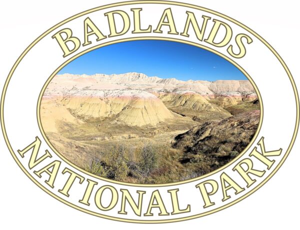 Yellow Mounds at Badlands National Park T-Shirt - Scenic Landscape on Comfort Colors Heavyweight Tee (Front print, transparent graphic) - Image 2