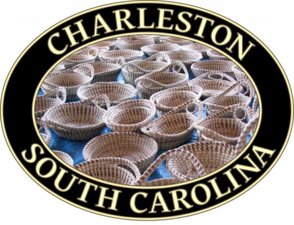 Charleston T-Shirt - Sweetgrass Baskets Graphic on Comfort Colors Heavyweight (Back print, black graphic) - Image 2