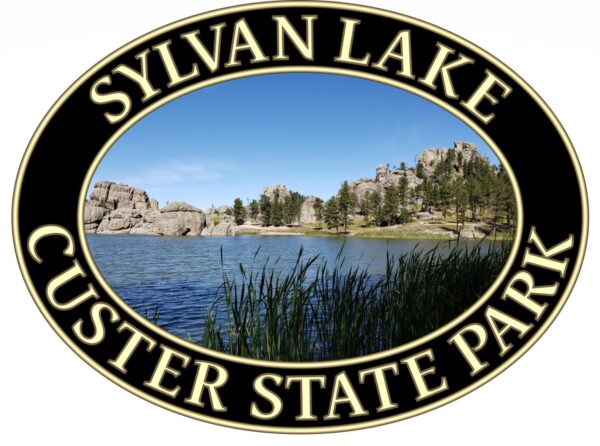 Sylvan Lake at Custer State Park T-Shirt - Scenic Landscape on Comfort Colors Heavyweight Tee (Back print, black graphic) - Image 2