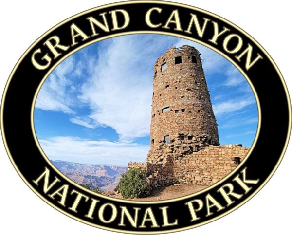 Grand Canyon National Park T-Shirt - Watchtower Graphic on Comfort Colors Heavyweight (Back Print, Black Graphic) - Image 2