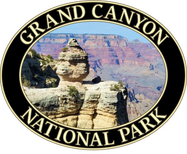 Grand Canyon National Park T-Shirt - Duck Rock Graphic on Comfort Colors Heavyweight (Front Print - Black Graphic) - Image 2