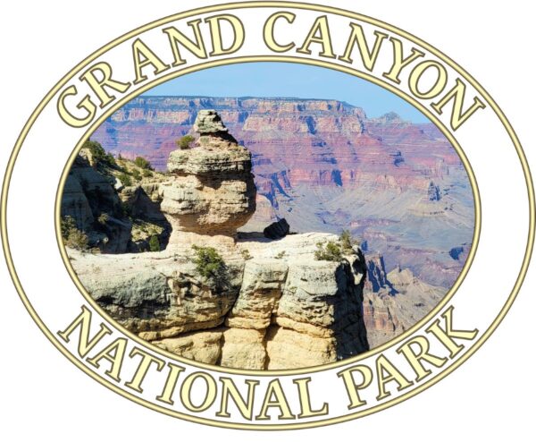 Grand Canyon National Park T-Shirt - Duck Rock Graphic on Comfort Colors Heavyweight (Back Print - Transparent Graphic) - Image 2