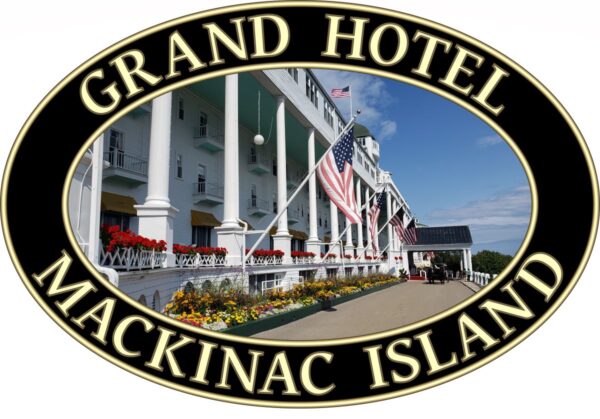 Mackinac Island T-Shirt - Grand Hotel Graphic on Comfort Colors Heavyweight (Back print, black graphic) - Image 2