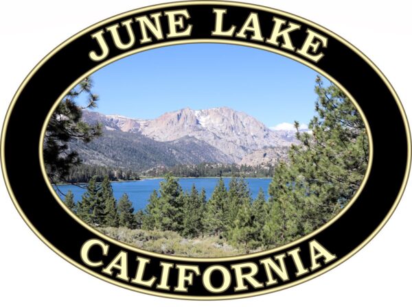 June Lake California T-Shirt - Scenic Graphic on Comfort Colors Heavyweight (Back print, black graphic) - Image 2