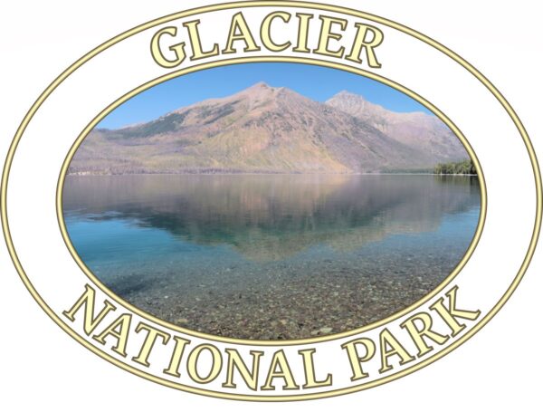 Glacier National Park T-Shirt - Lake McDonald Graphic on Comfort Colors Heavyweight (Back print, transparent graphic) - Image 2