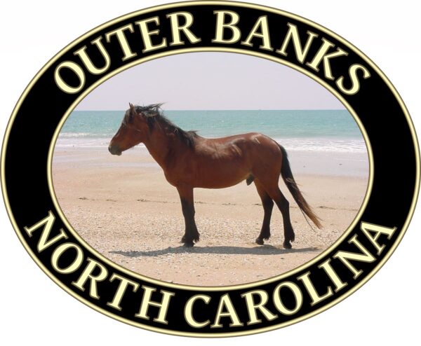 Outer Banks T-Shirt - Wild Horses Graphic on Comfort Colors Heavyweight (Front print, black graphic) - Image 2