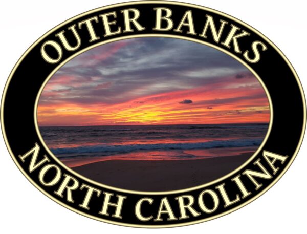 Outer Banks T-Shirt - Kitty Hawk Sunrise Graphic on Comfort Colors Heavyweight (Back print, black graphic) - Image 2