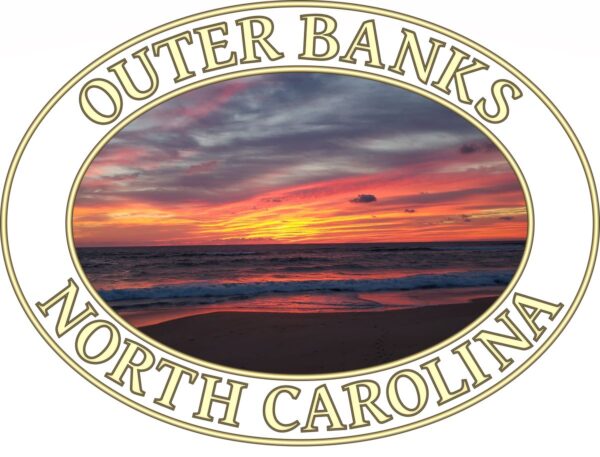 Outer Banks T-Shirt - Kitty Hawk Sunrise Graphic on Comfort Colors Heavyweight (Back print, transparent graphic) - Image 2