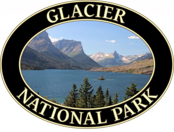 Glacier National Park T-Shirt - Saint Mary Lake Graphic on Comfort Colors Heavyweight (Front print, black graphic) - Image 2