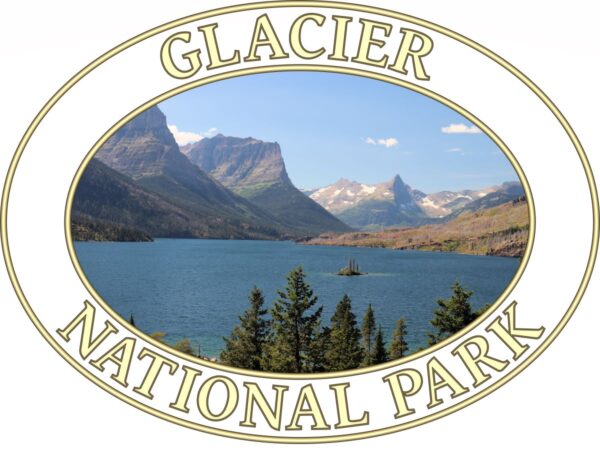 Glacier National Park T-Shirt - Saint Mary Lake Graphic on Comfort Colors Heavyweight (Front print, transparent graphic) - Image 2