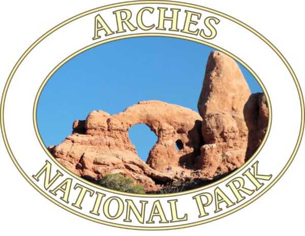 Turret Arch Arches National Park T-Shirt – Iconic Desert Arch Comfort Colors Tee (Front print, transparent graphic) - Image 2