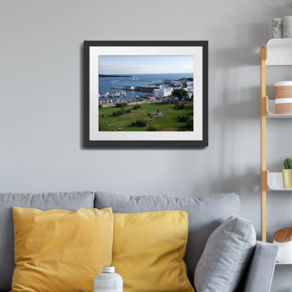 Mackinac Harbor and Downtown Overlooking Lake Huron - Wall Art Print - Image 4