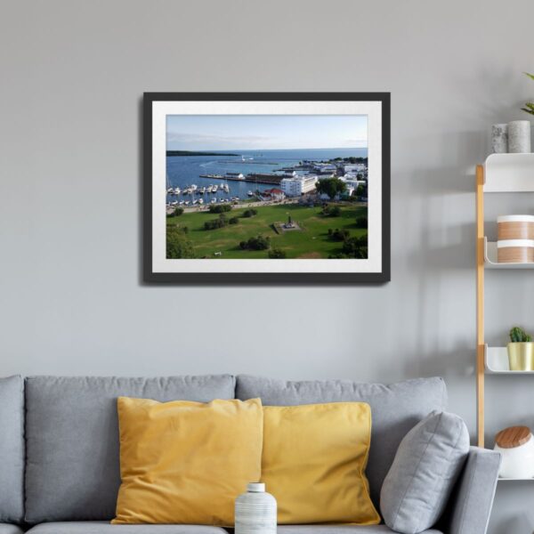 Mackinac Harbor and Downtown Overlooking Lake Huron - Wall Art Print - Image 2