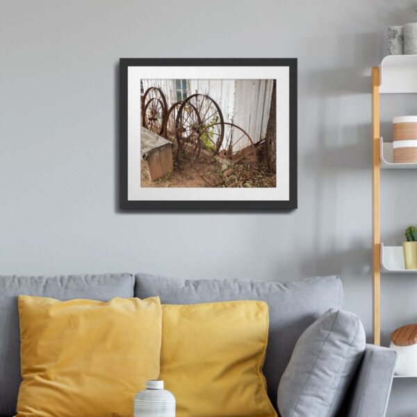 Rustic Old Wagon Wheels at Buffalo Gap, Texas Art Print - Image 3