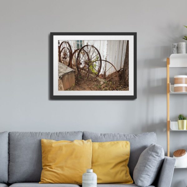 Rustic Old Wagon Wheels at Buffalo Gap, Texas Art Print - Image 2