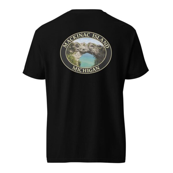 Mackinac Island T-Shirt - Arch Rock Graphic on Comfort Colors Heavyweight (Back print, black graphic) - Image 4