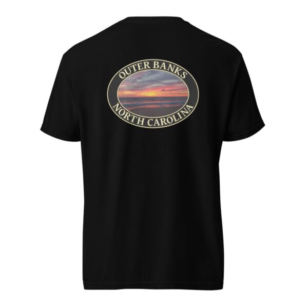 Outer Banks T-Shirt - Kitty Hawk Sunrise Graphic on Comfort Colors Heavyweight (Back print, black graphic) - Image 4