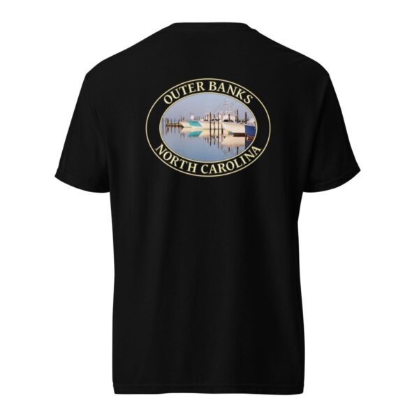 Outer Banks T-Shirt - Oregon Inlet Fishing Boats Graphic on Comfort Colors Heavyweight (Back print, transparent graphic) - Image 4