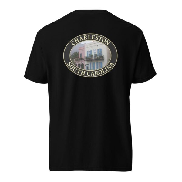 Charleston T-Shirt - Rainbow Row Homes Graphic on Comfort Colors Heavyweight (Back print, black graphic) - Image 4