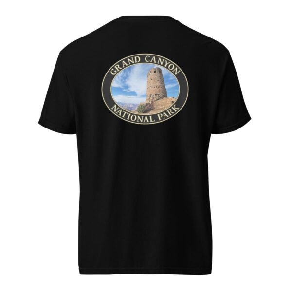 Grand Canyon National Park T-Shirt - Watchtower Graphic on Comfort Colors Heavyweight (Back Print, Black Graphic) - Image 4