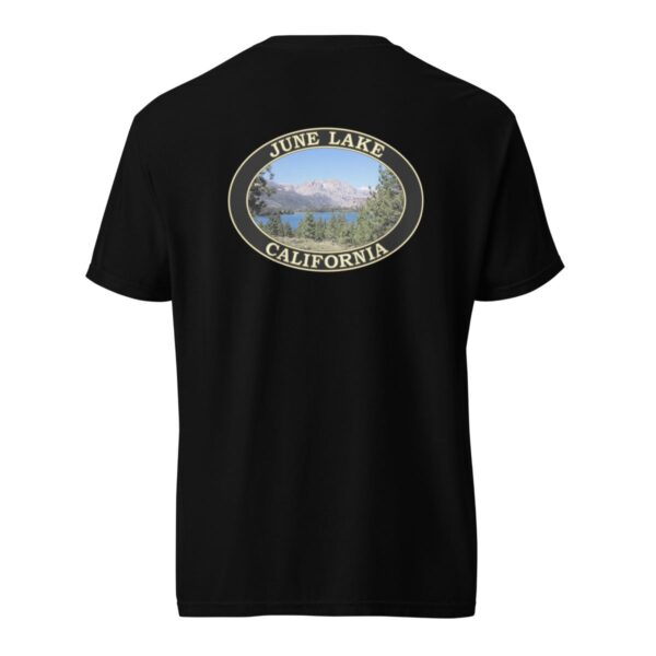 June Lake California T-Shirt - Scenic Graphic on Comfort Colors Heavyweight (Back print, black graphic) - Image 4