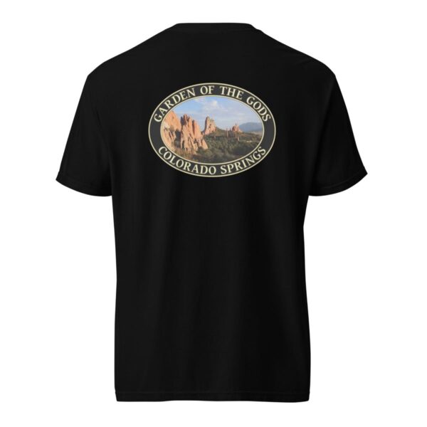 Garden of the Gods T-Shirt - Colorado Springs Graphic on Comfort Colors Heavyweight (Back print, black graphic) - Image 4