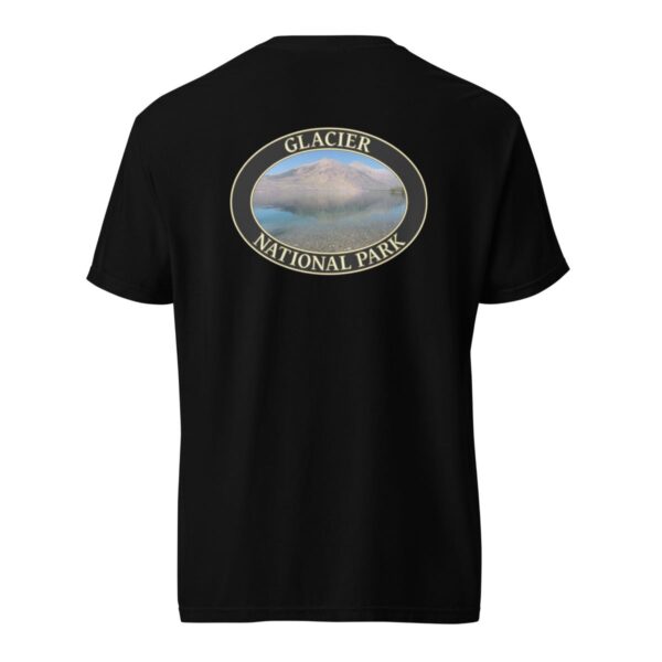 Glacier National Park T-Shirt - Lake McDonald Graphic on Comfort Colors Heavyweight (Back print, black graphic) - Image 4