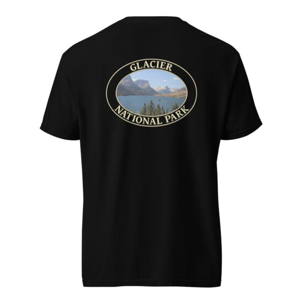 Glacier National Park T-Shirt - Saint Mary Lake Graphic on Comfort Colors Heavyweight (Back print, transparent graphic) - Image 4