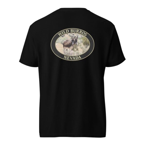 Wild Burros Nevada T-Shirt - Desert Wildlife Graphic on Comfort Colors Heavyweight (Back print, black graphic) - Image 4