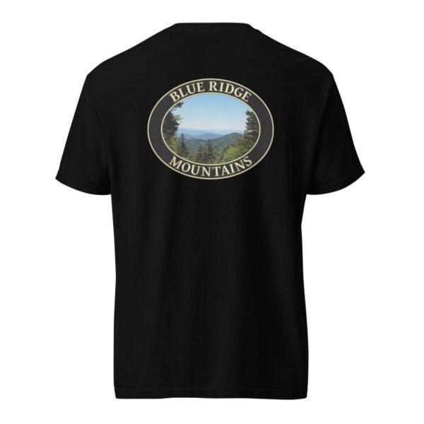 Blue Ridge Mountains T-Shirt - North Carolina Scenic View Graphic on Comfort Colors Heavyweight (Back print, black graphic) - Image 4