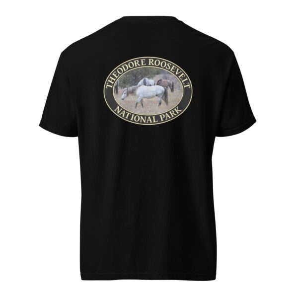 Theodore Roosevelt National Park T-Shirt - Wild Horses Graphic on Comfort Colors Heavyweight (Back print, black graphic) - Image 4