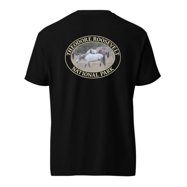 Theodore Roosevelt National Park T-Shirt - Wild Horses Graphic on Comfort Colors Heavyweight (Back print, transparent graphic) - Image 4