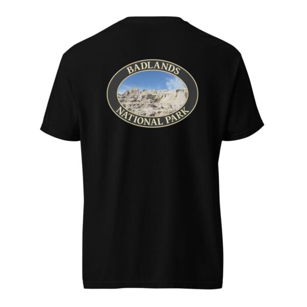 Badlands National Park T-Shirt - Scenic Graphic on Comfort Colors Heavyweight (Back print, black graphic) - Image 4