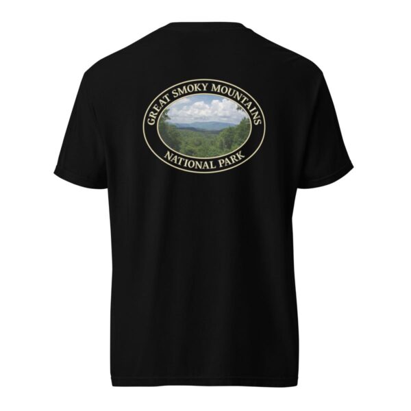 Great Smoky Mountains National Park T-Shirt - Scenic Tennessee Landscape on Comfort Colors Heavyweight Tee (Back print, transparent graphic) - Image 4