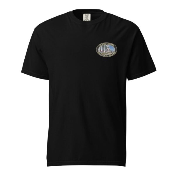 Mackinac Island T-Shirt - Grand Hotel Graphic on Comfort Colors Heavyweight (Back print, black graphic) - Image 3