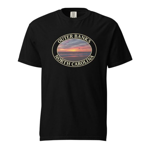 Outer Banks T-Shirt - Kitty Hawk Sunrise Graphic on Comfort Colors Heavyweight (Front print, transparent graphic) - Image 3