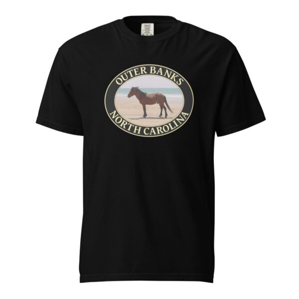 Outer Banks T-Shirt - Wild Horses Graphic on Comfort Colors Heavyweight (Front print, black graphic) - Image 3