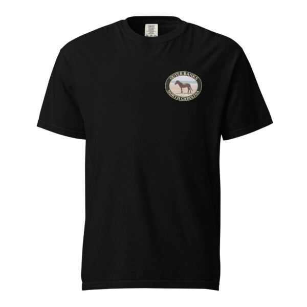 Outer Banks T-Shirt - Wild Horses Graphic on Comfort Colors Heavyweight (Back print, black graphic) - Image 3