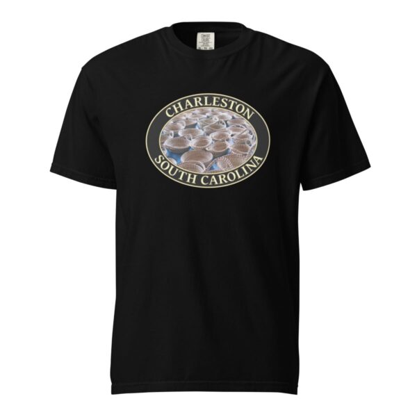 Charleston T-Shirt - Sweetgrass Baskets Graphic on Comfort Colors Heavyweight (Front print, black graphic) - Image 3