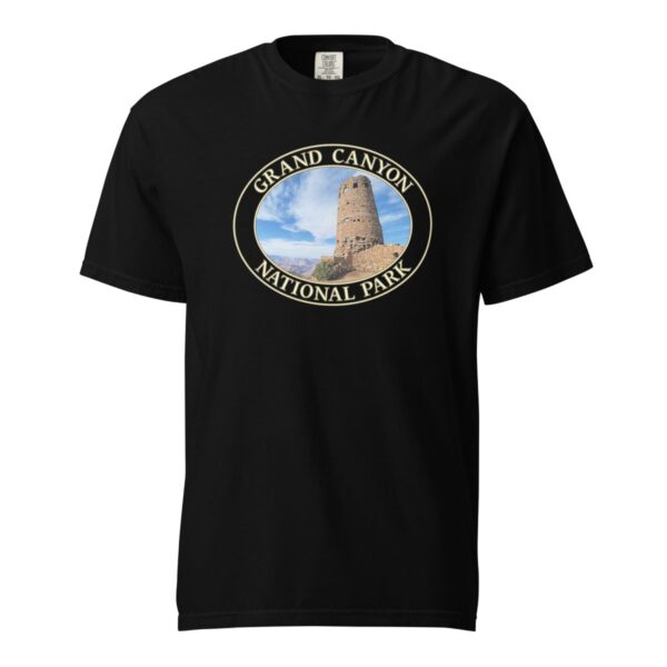 Grand Canyon National Park T-Shirt - Watchtower Graphic on Comfort Colors Heavyweight (Front Print, Transparent Graphic) - Image 3